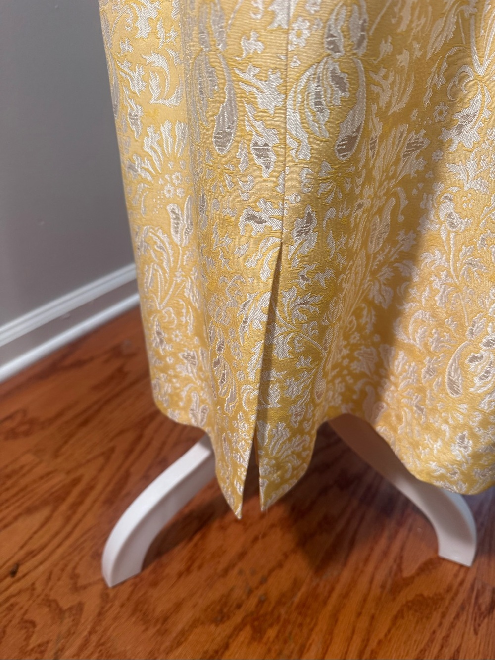 Gold Ben Marc Brocade sleeveless Dress with long jacket Silver Floral Jacquard - Picture 14 of 16